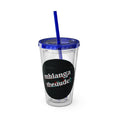 Load image into Gallery viewer, GradientXRaspberry - Sunsplash Tumbler with Straw, 16oz - mhlangathedude!
