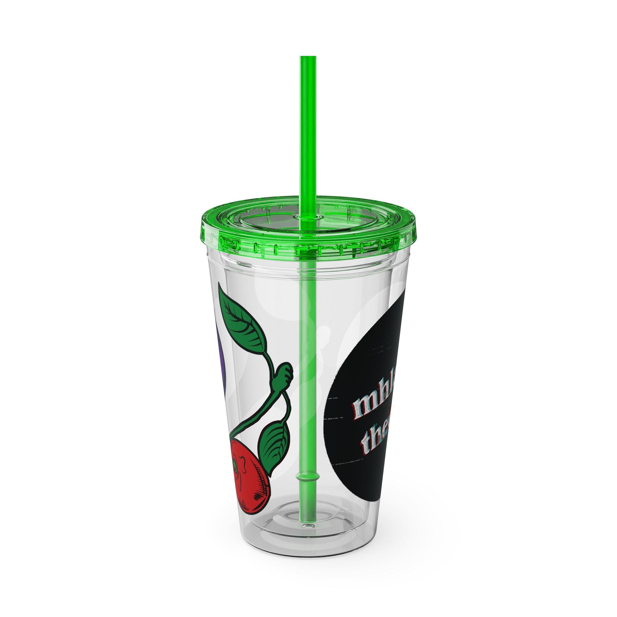 GradientXRaspberry - Sunsplash Tumbler with Straw, 16oz - mhlangathedude!