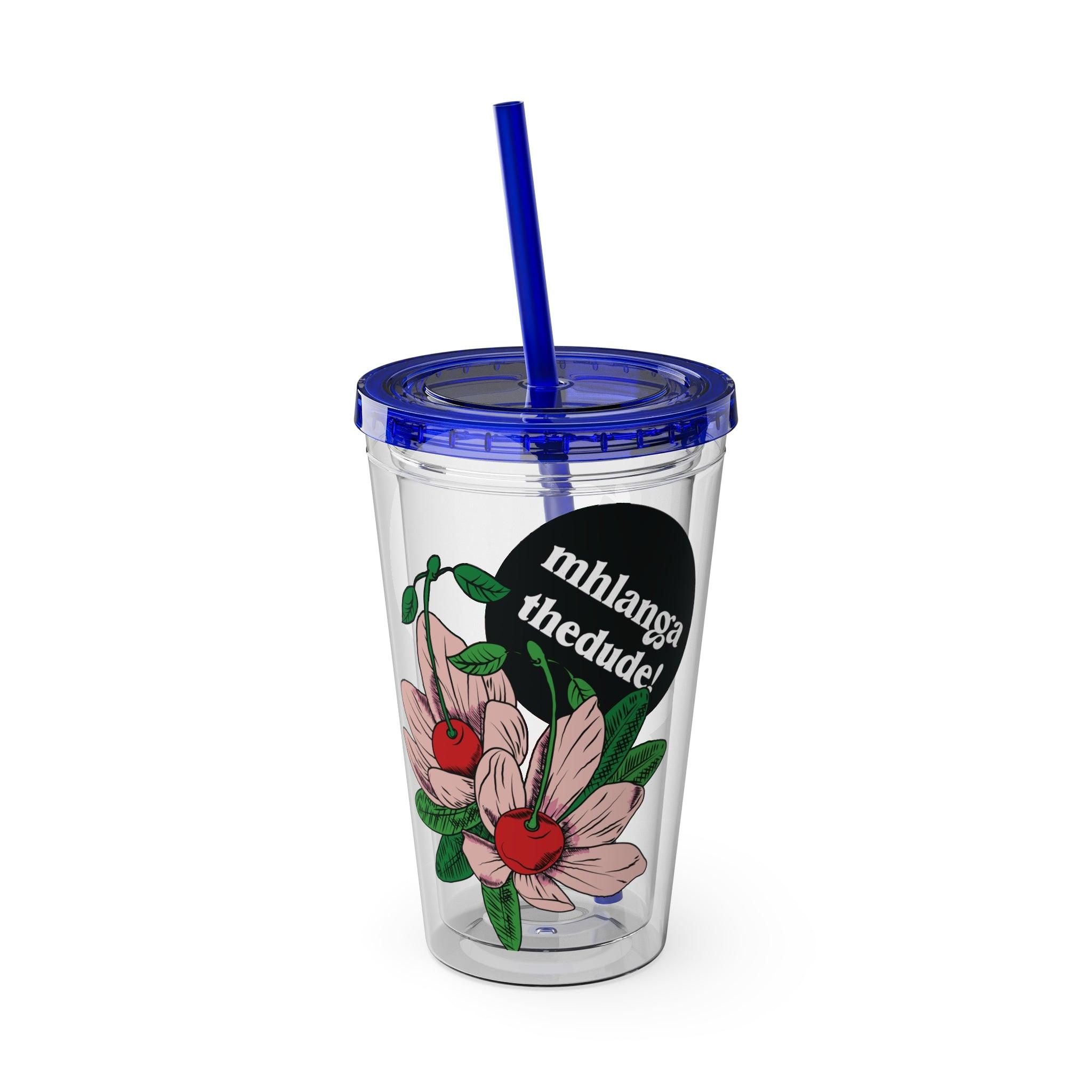 Floweret - Sunsplash Tumbler with Straw, 16oz - mhlangathedude!