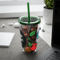 Load image into Gallery viewer, GradientXRaspberry - Sunsplash Tumbler with Straw, 16oz - mhlangathedude!
