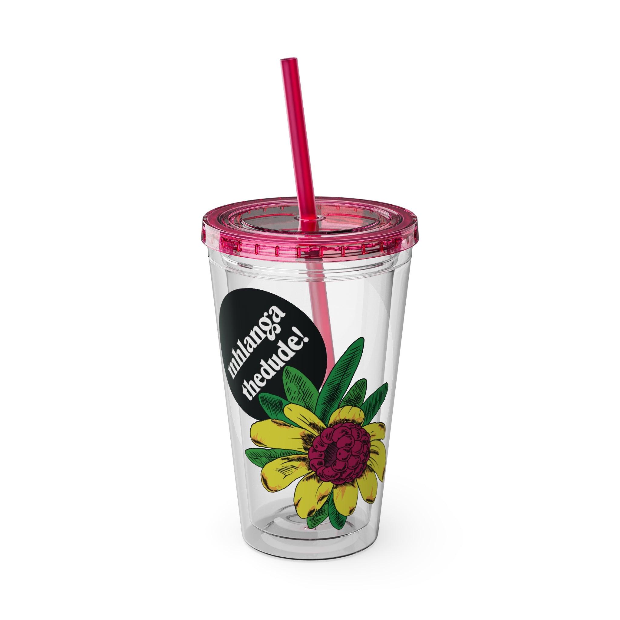 Yellow Sunday - Sunsplash Tumbler with Straw, 16oz