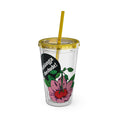 Load image into Gallery viewer, Pink Perennial - Sunsplash Tumbler with Straw, 16oz
