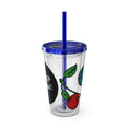 Load image into Gallery viewer, GradientXRaspberry - Sunsplash Tumbler with Straw, 16oz - mhlangathedude!
