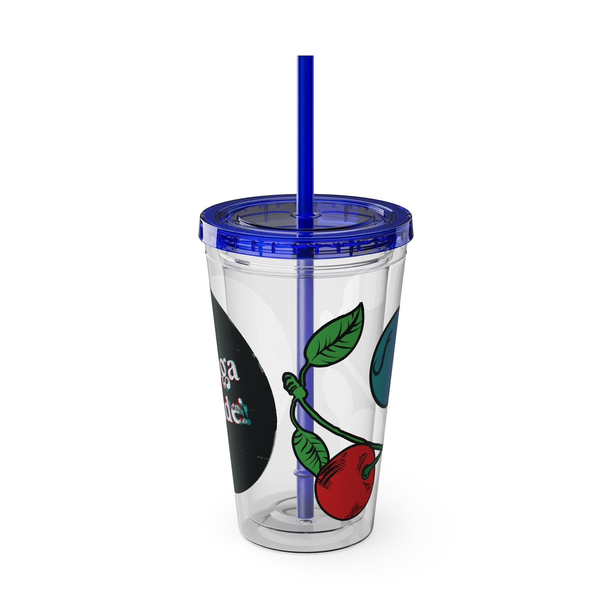 GradientXRaspberry - Sunsplash Tumbler with Straw, 16oz - mhlangathedude!