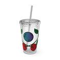 Load image into Gallery viewer, GradientXRaspberry - Sunsplash Tumbler with Straw, 16oz - mhlangathedude!
