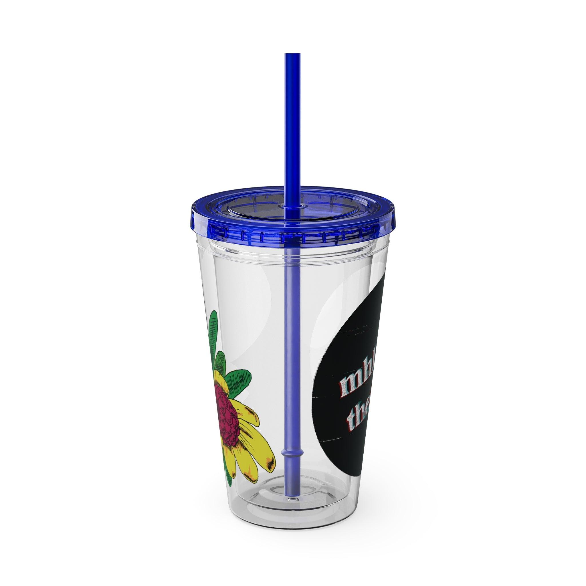 Yellow Sunday - Sunsplash Tumbler with Straw, 16oz