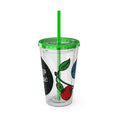 Load image into Gallery viewer, GradientXRaspberry - Sunsplash Tumbler with Straw, 16oz - mhlangathedude!
