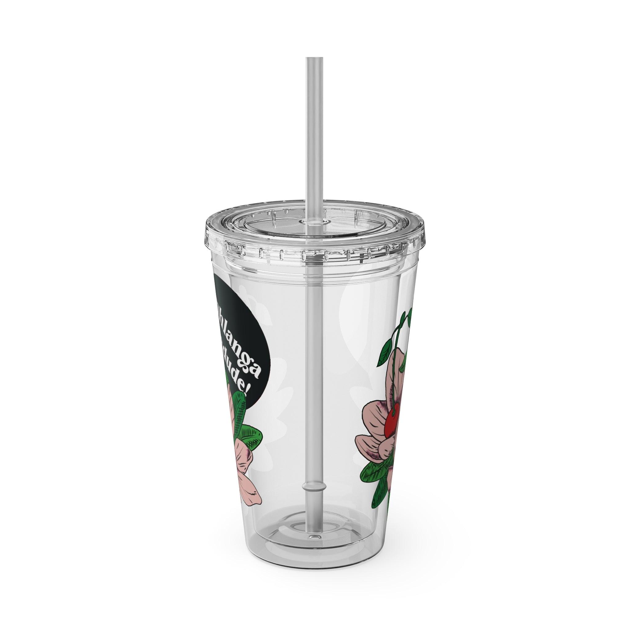 Floweret - Sunsplash Tumbler with Straw, 16oz - mhlangathedude!