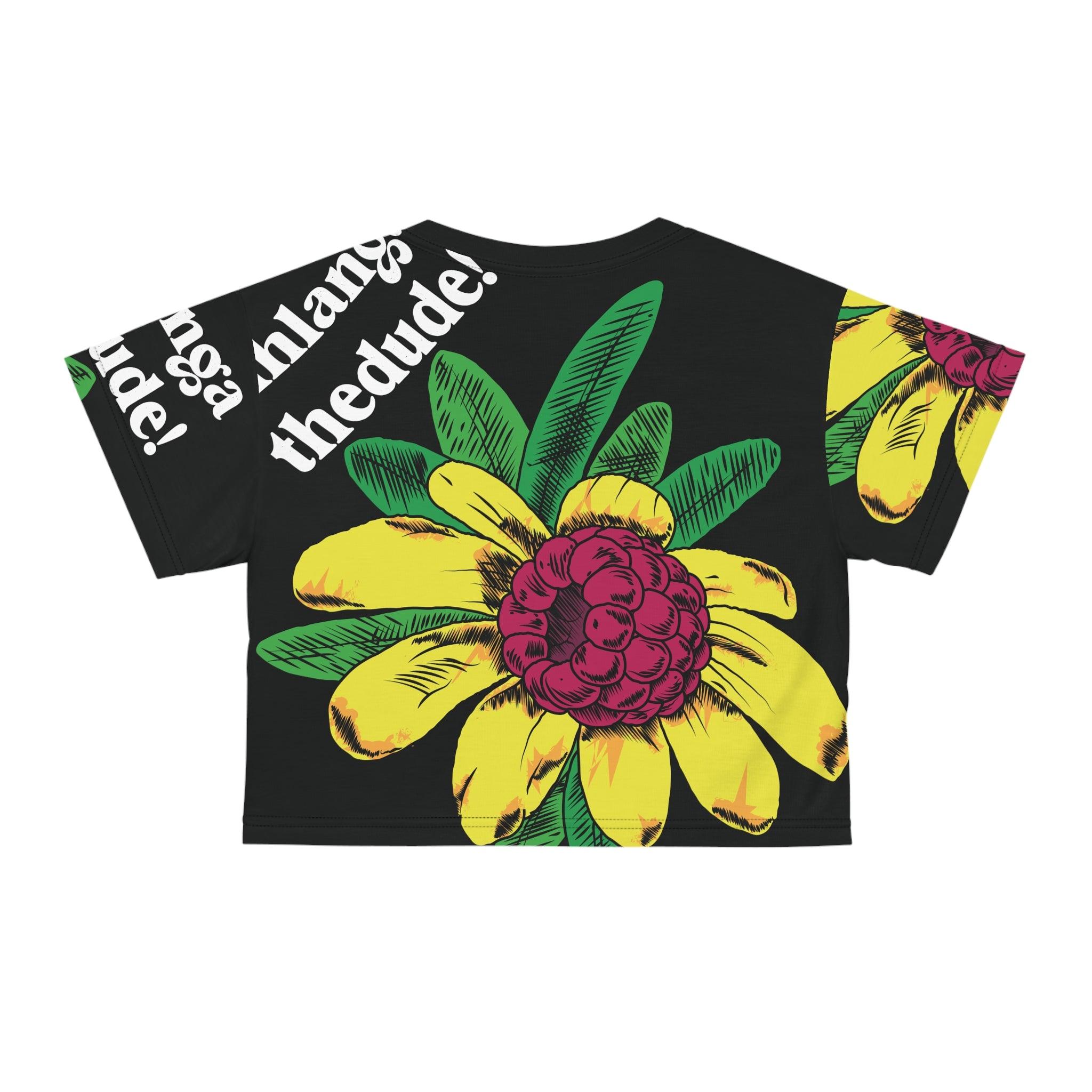 Yellow Sunday - Crop Tee (AOP) Black