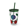 Load image into Gallery viewer, GradientXRaspberry - Sunsplash Tumbler with Straw, 16oz - mhlangathedude!
