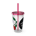 Load image into Gallery viewer, GradientXRaspberry - Sunsplash Tumbler with Straw, 16oz
