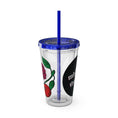 Load image into Gallery viewer, CherryXRaspberry - Sunsplash Tumbler with Straw, 16oz - mhlangathedude!
