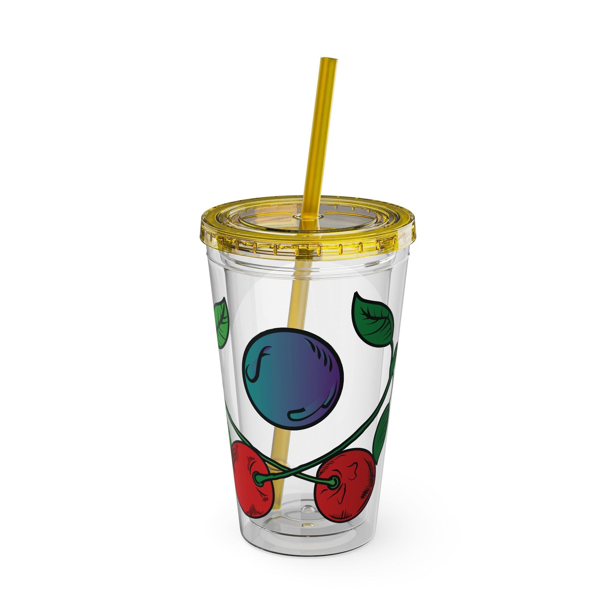 GradientXRaspberry - Sunsplash Tumbler with Straw, 16oz