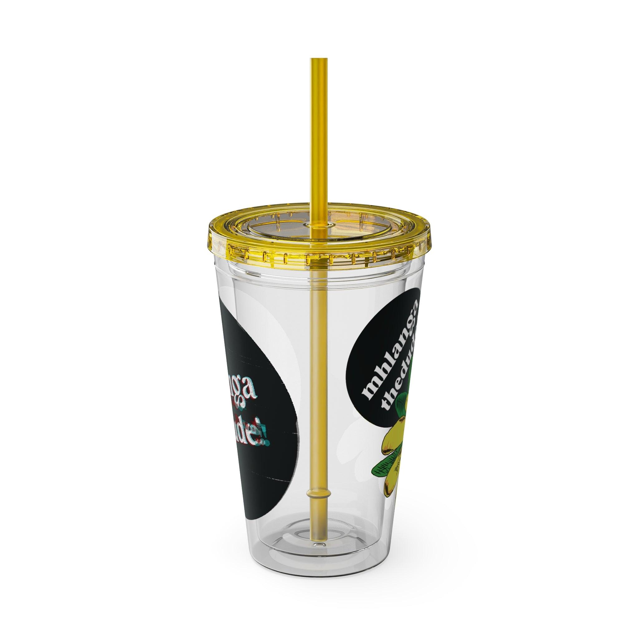 Yellow Sunday - Sunsplash Tumbler with Straw, 16oz