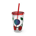 Load image into Gallery viewer, GradientXRaspberry - Sunsplash Tumbler with Straw, 16oz
