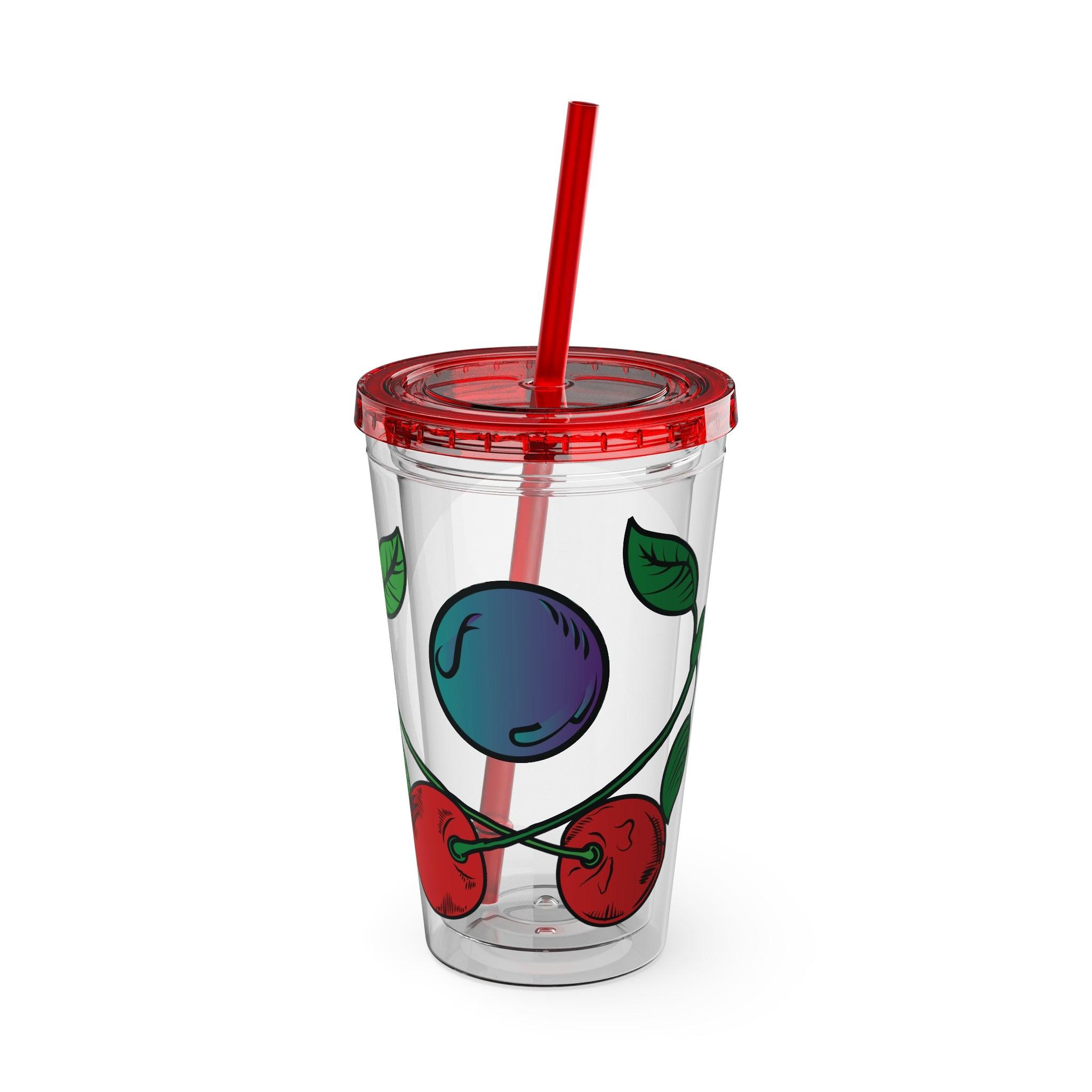 GradientXRaspberry - Sunsplash Tumbler with Straw, 16oz