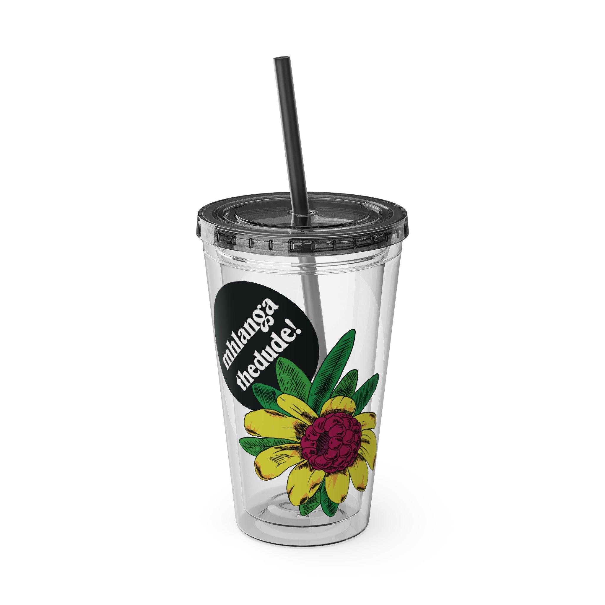 Yellow Sunday - Sunsplash Tumbler with Straw, 16oz