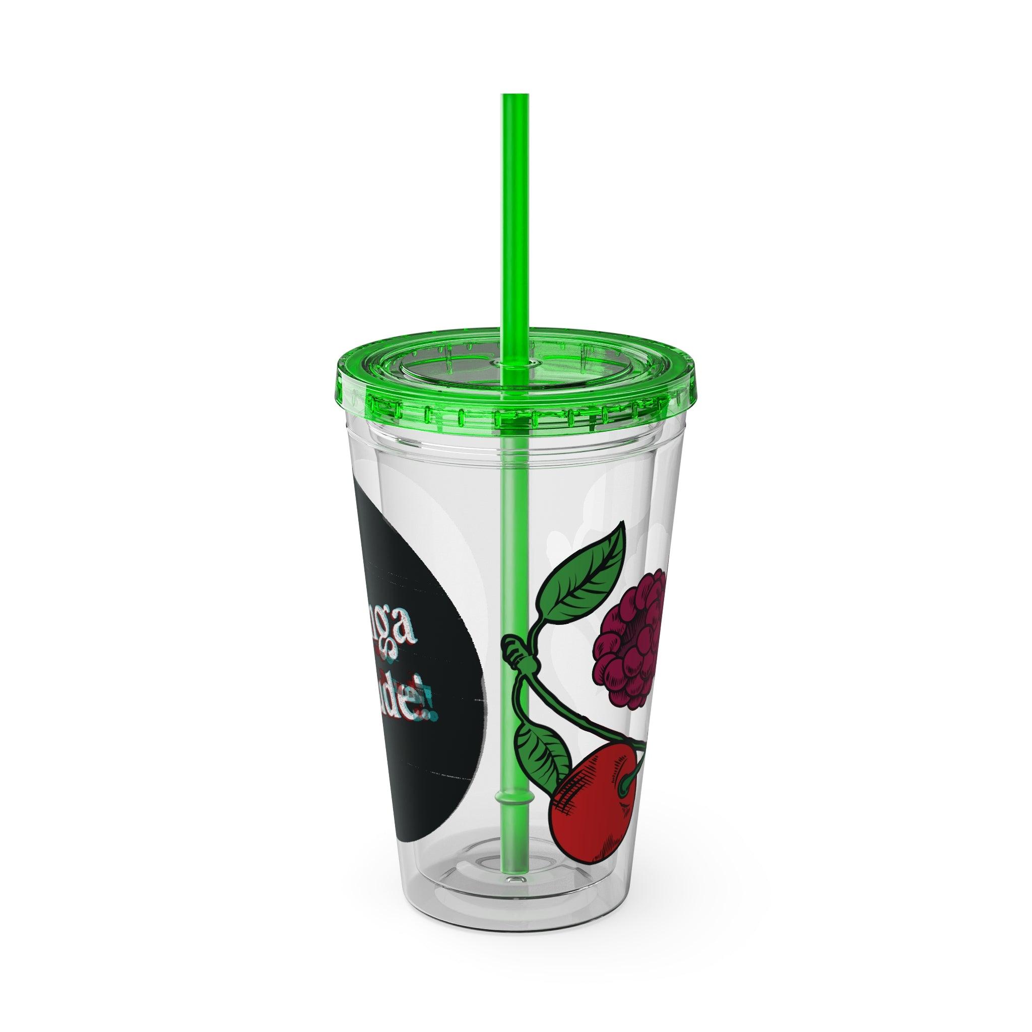 CherryXRaspberry - Sunsplash Tumbler with Straw, 16oz - mhlangathedude!