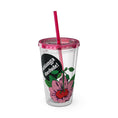 Load image into Gallery viewer, Pink Perennial - Sunsplash Tumbler with Straw, 16oz - mhlangathedude!
