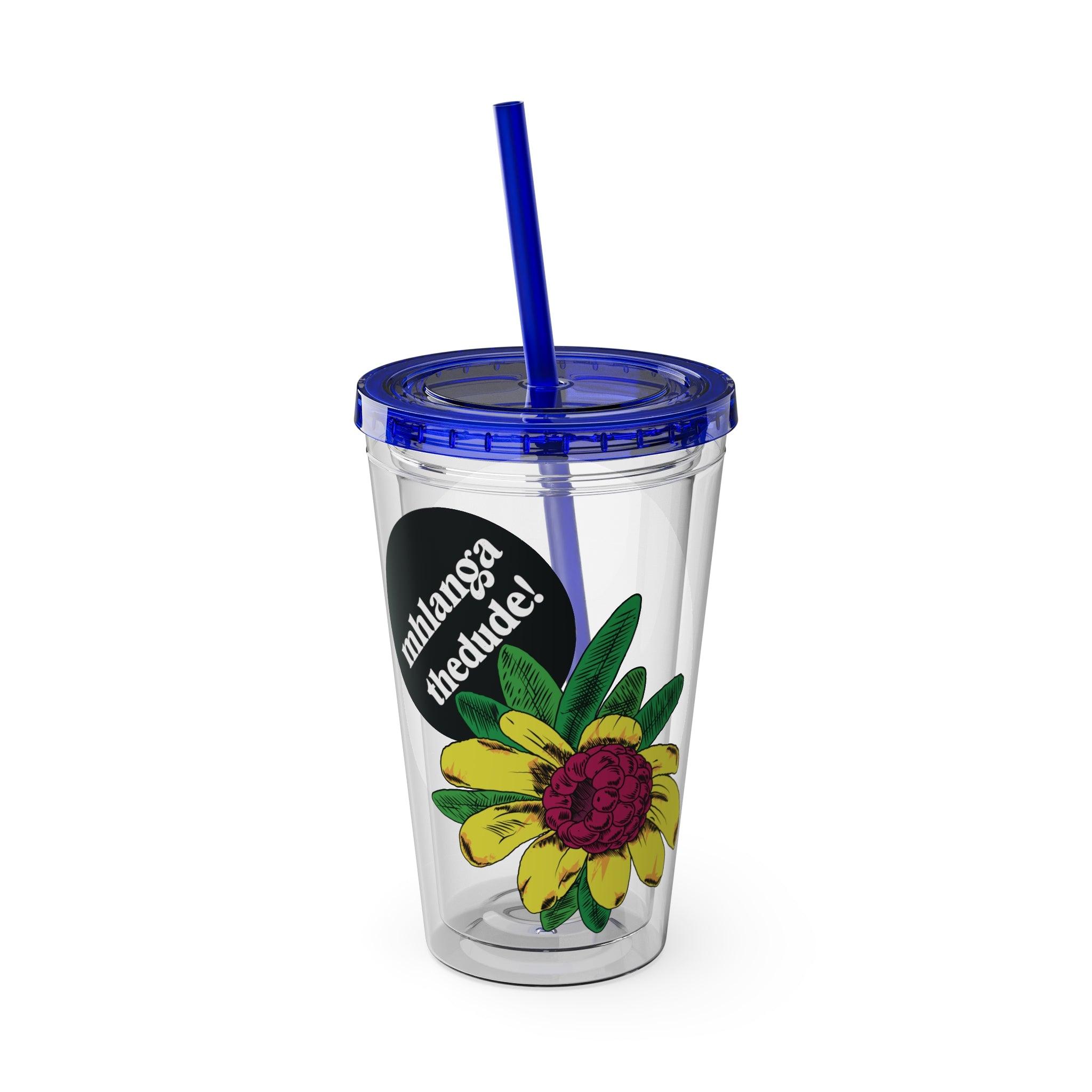 Yellow Sunday - Sunsplash Tumbler with Straw, 16oz