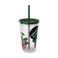 Load image into Gallery viewer, Pink Perennial - Sunsplash Tumbler with Straw, 16oz - mhlangathedude!
