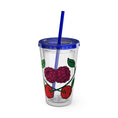 Load image into Gallery viewer, CherryXRaspberry - Sunsplash Tumbler with Straw, 16oz - mhlangathedude!
