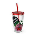 Load image into Gallery viewer, Pink Perennial - Sunsplash Tumbler with Straw, 16oz
