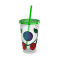 Load image into Gallery viewer, GradientXRaspberry - Sunsplash Tumbler with Straw, 16oz - mhlangathedude!
