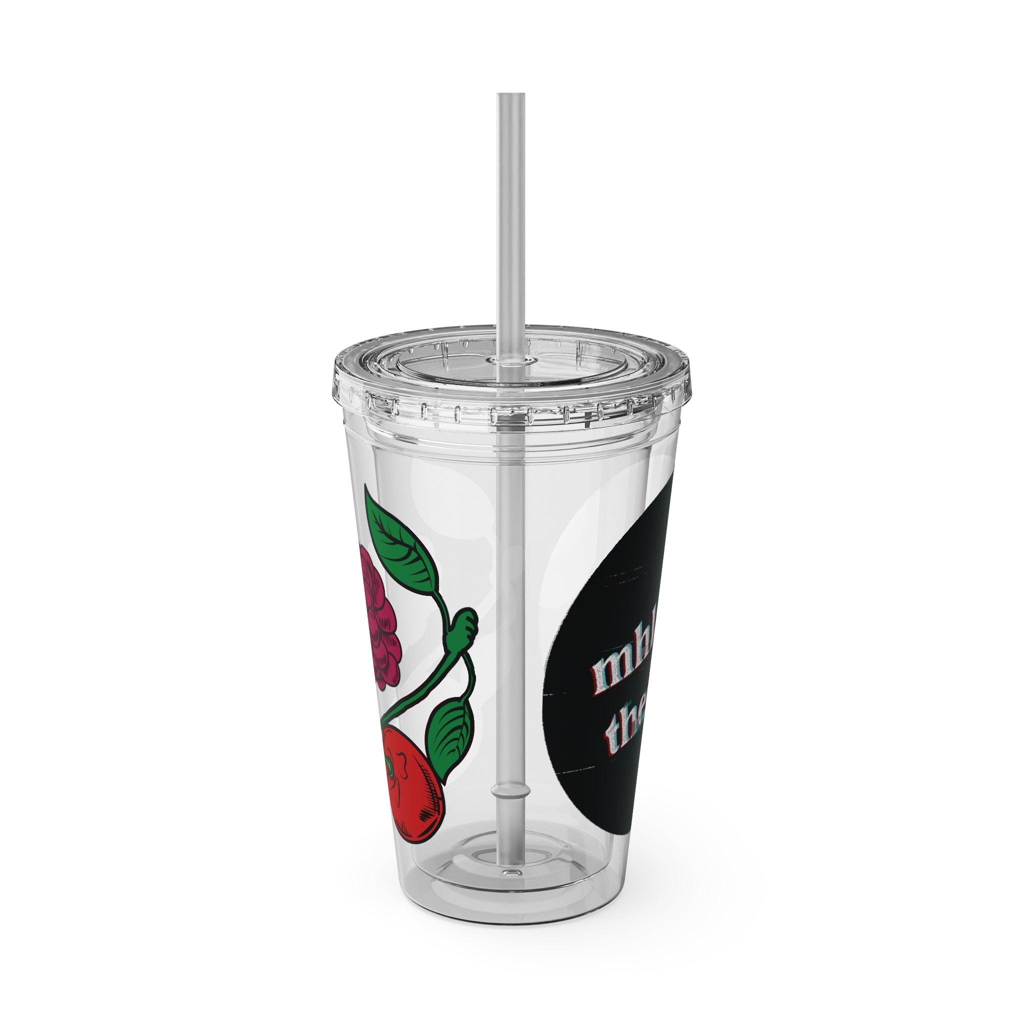 CherryXRaspberry - Sunsplash Tumbler with Straw, 16oz - mhlangathedude!