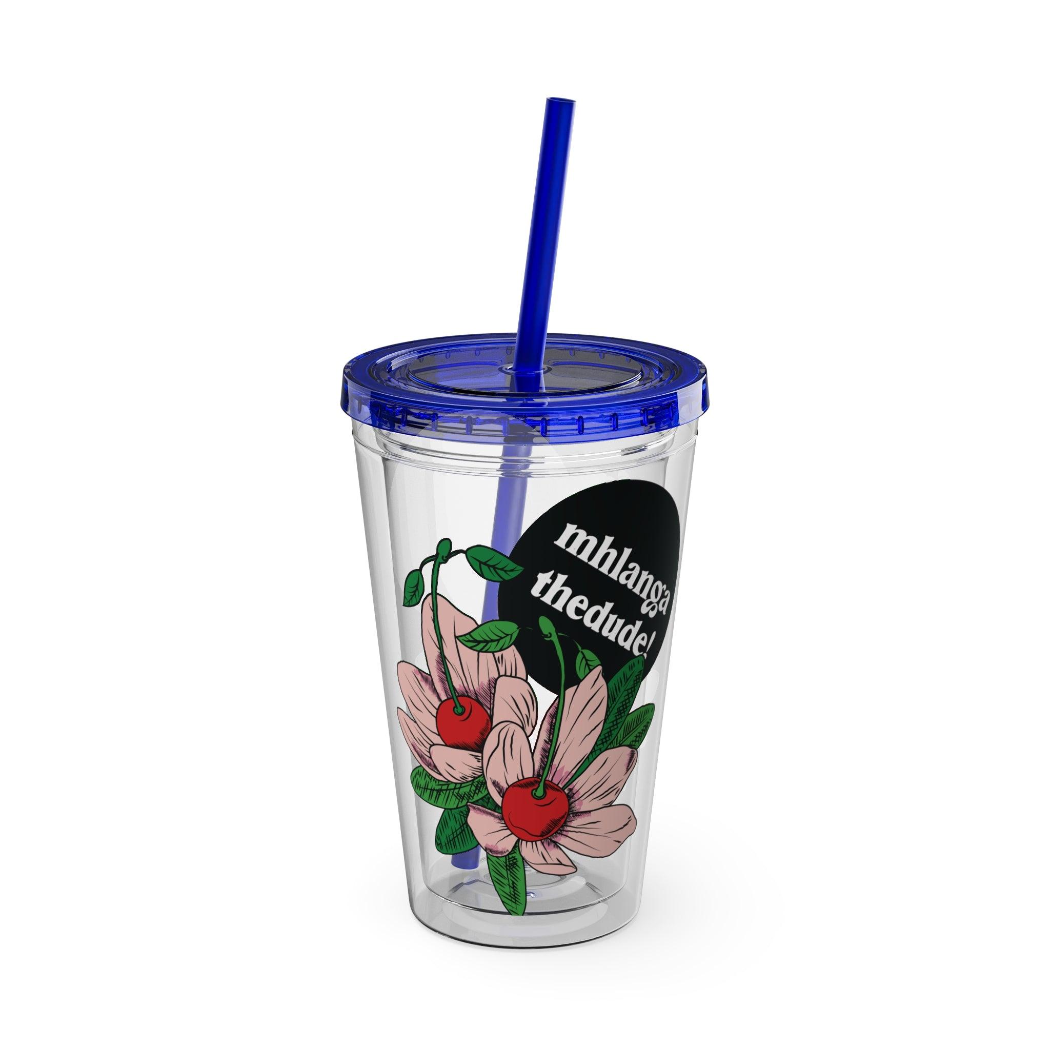 Floweret - Sunsplash Tumbler with Straw, 16oz - mhlangathedude!