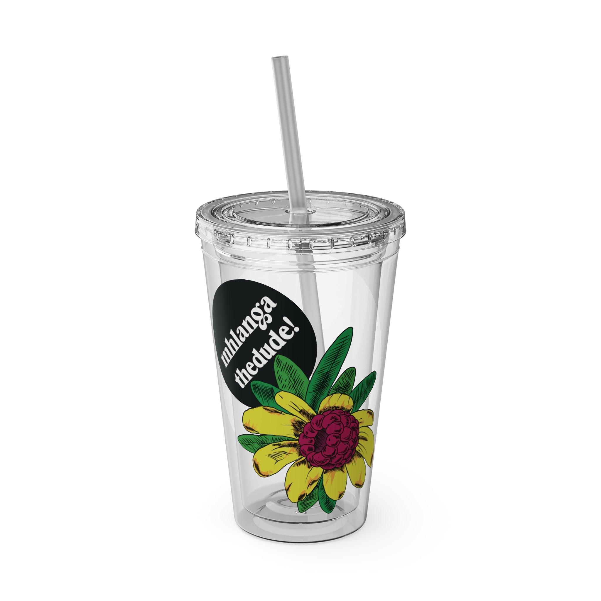 Yellow Sunday - Sunsplash Tumbler with Straw, 16oz