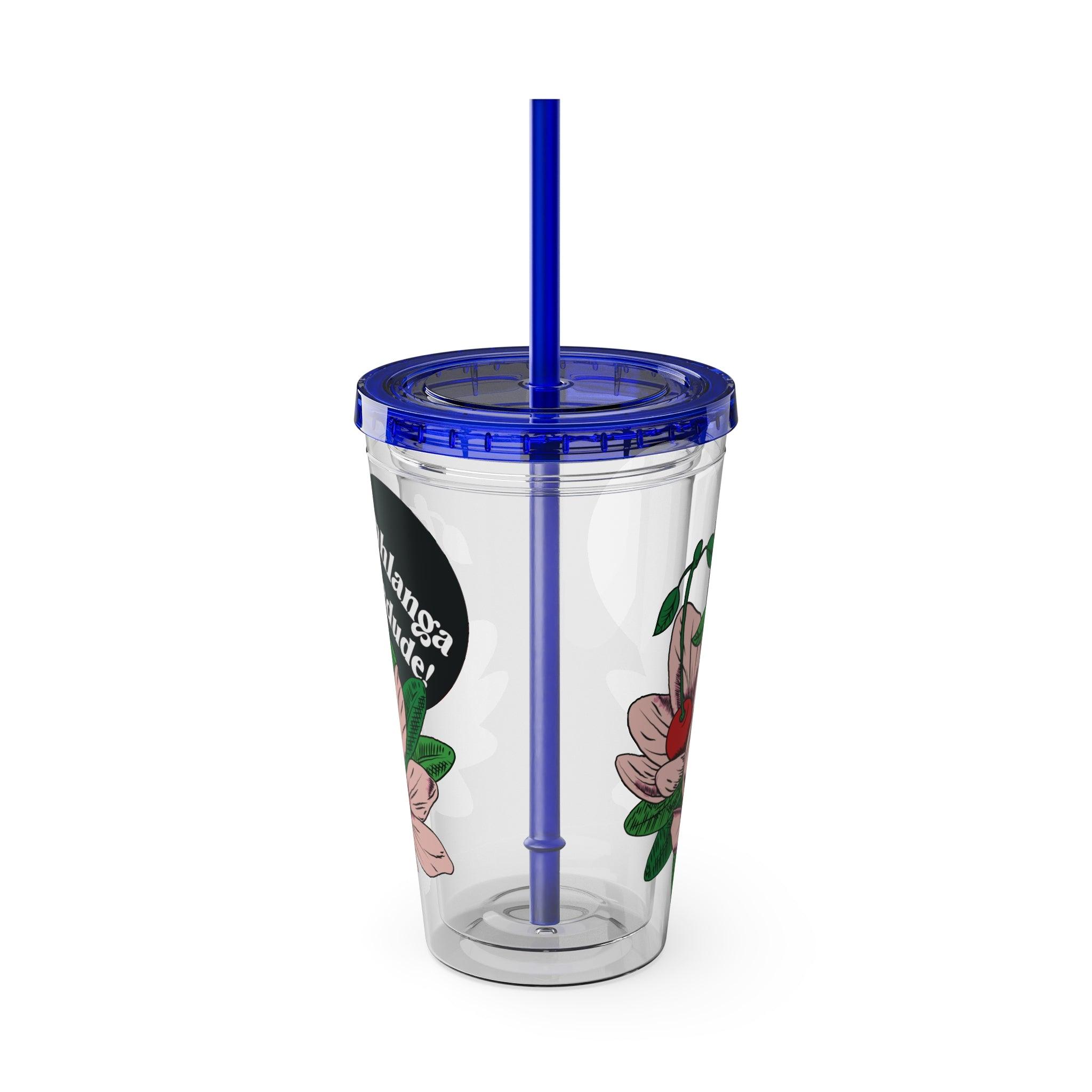 Floweret - Sunsplash Tumbler with Straw, 16oz - mhlangathedude!