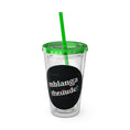 Load image into Gallery viewer, GradientXRaspberry - Sunsplash Tumbler with Straw, 16oz - mhlangathedude!
