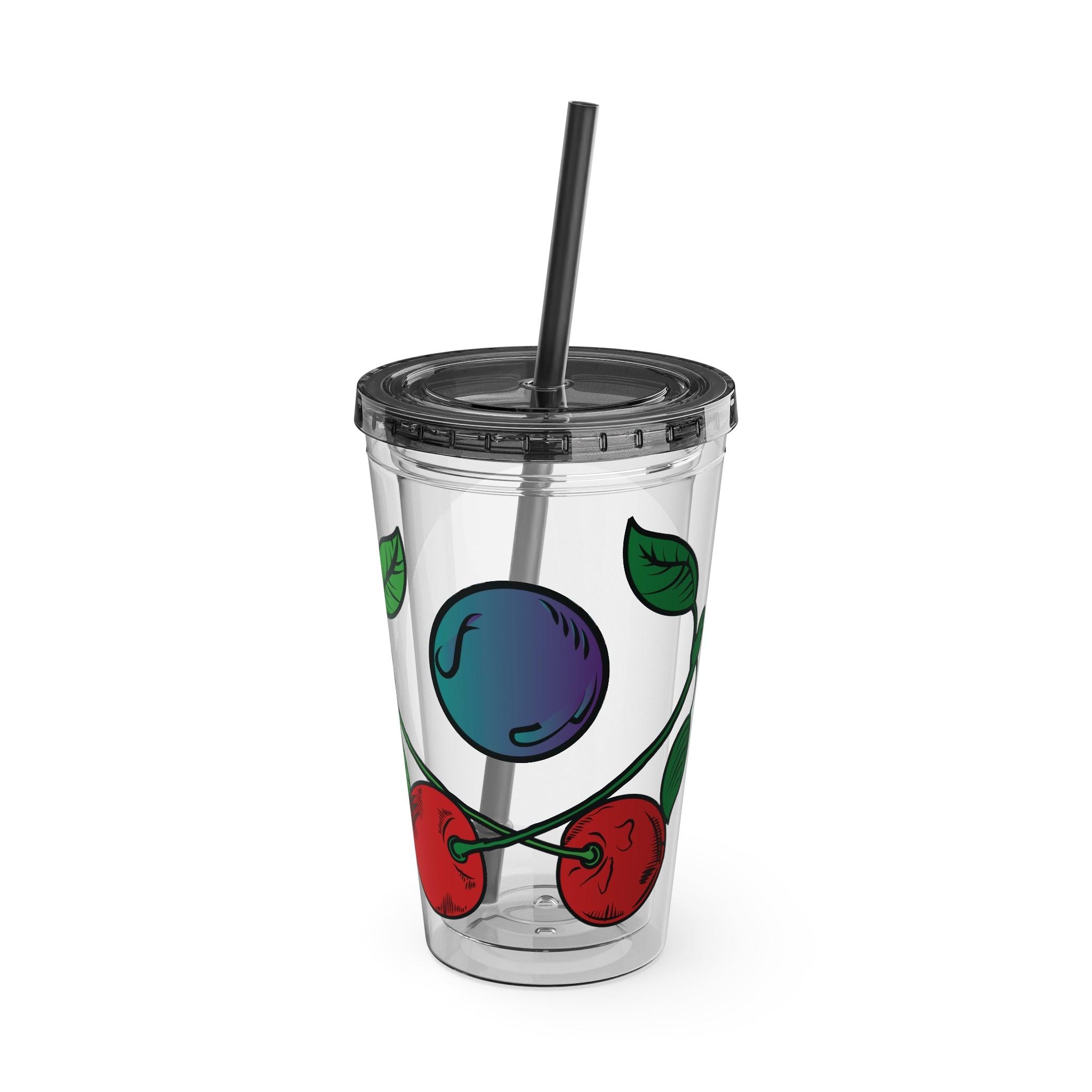 GradientXRaspberry - Sunsplash Tumbler with Straw, 16oz - mhlangathedude!