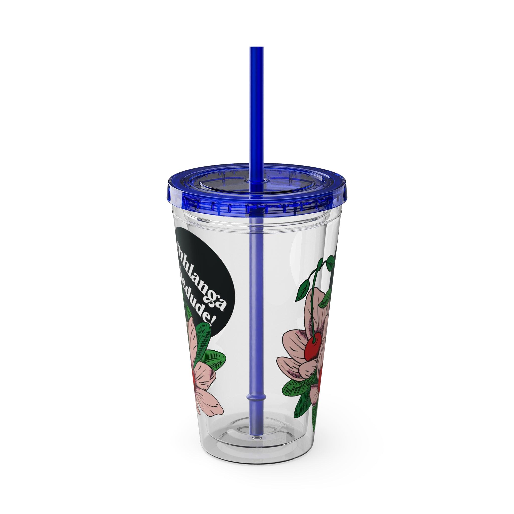 Floweret - Sunsplash Tumbler with Straw, 16oz - mhlangathedude!