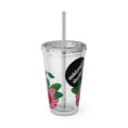 Load image into Gallery viewer, Pink Perennial - Sunsplash Tumbler with Straw, 16oz - mhlangathedude!
