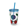 Load image into Gallery viewer, GradientXRaspberry - Sunsplash Tumbler with Straw, 16oz
