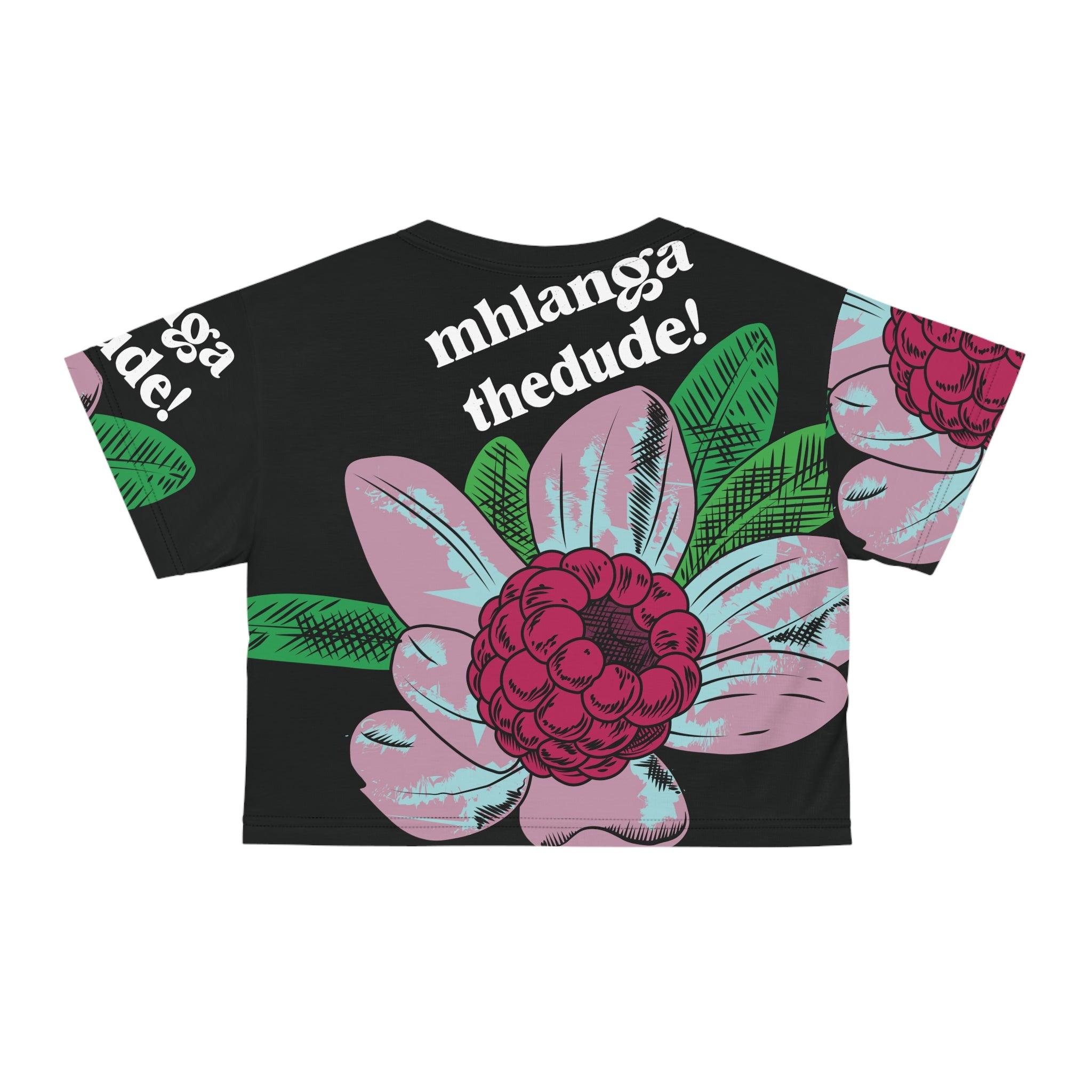 Flowering - Crop Tee (AOP) Black