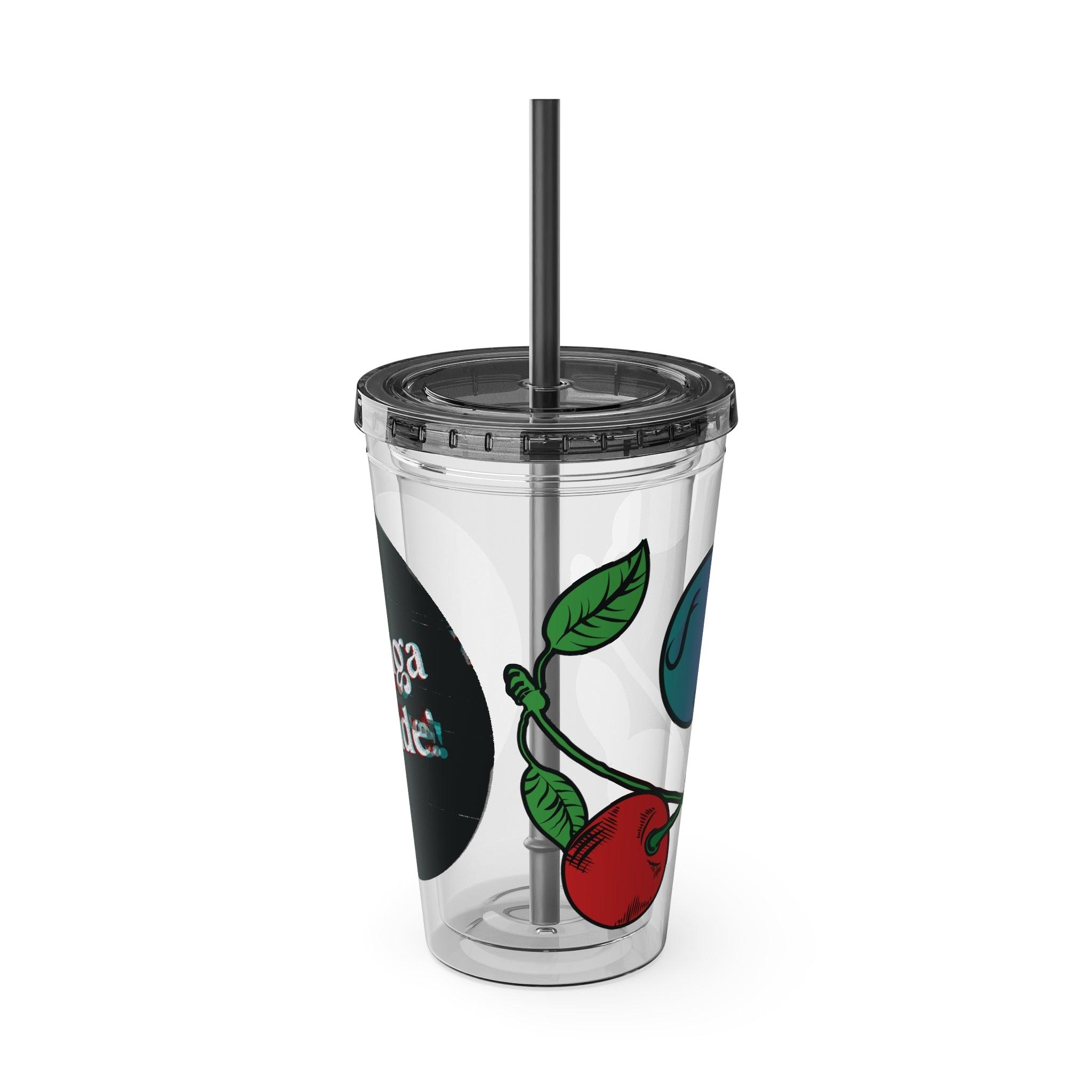 GradientXRaspberry - Sunsplash Tumbler with Straw, 16oz - mhlangathedude!