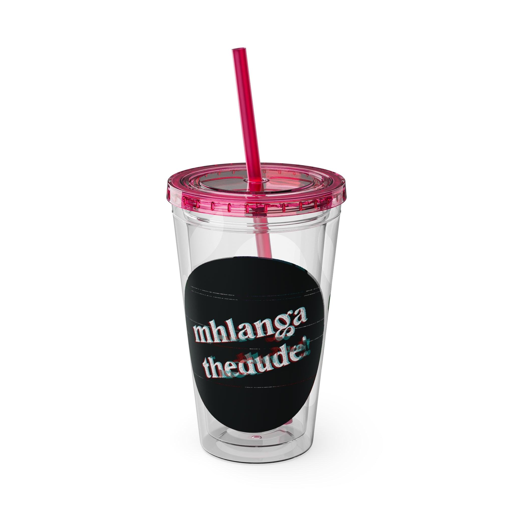 GradientXRaspberry - Sunsplash Tumbler with Straw, 16oz - mhlangathedude!