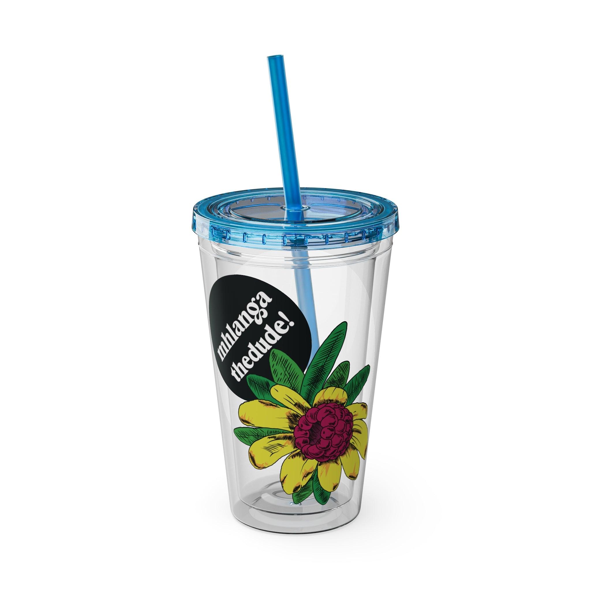 Yellow Sunday - Sunsplash Tumbler with Straw, 16oz