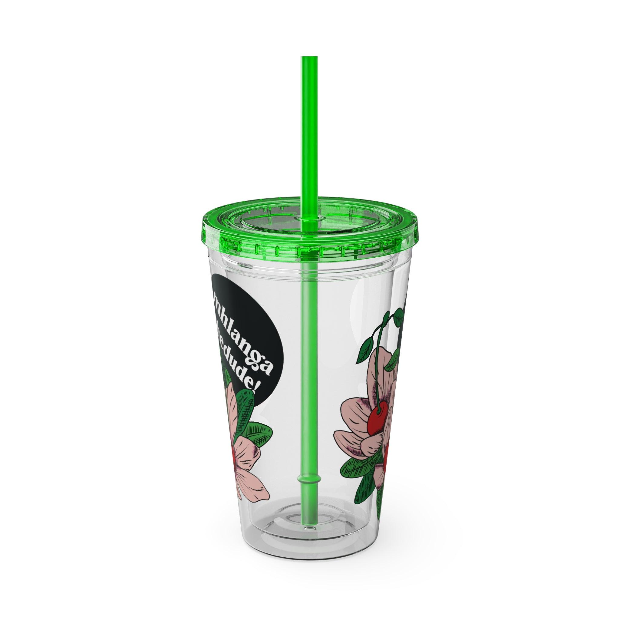 Floweret - Sunsplash Tumbler with Straw, 16oz - mhlangathedude!