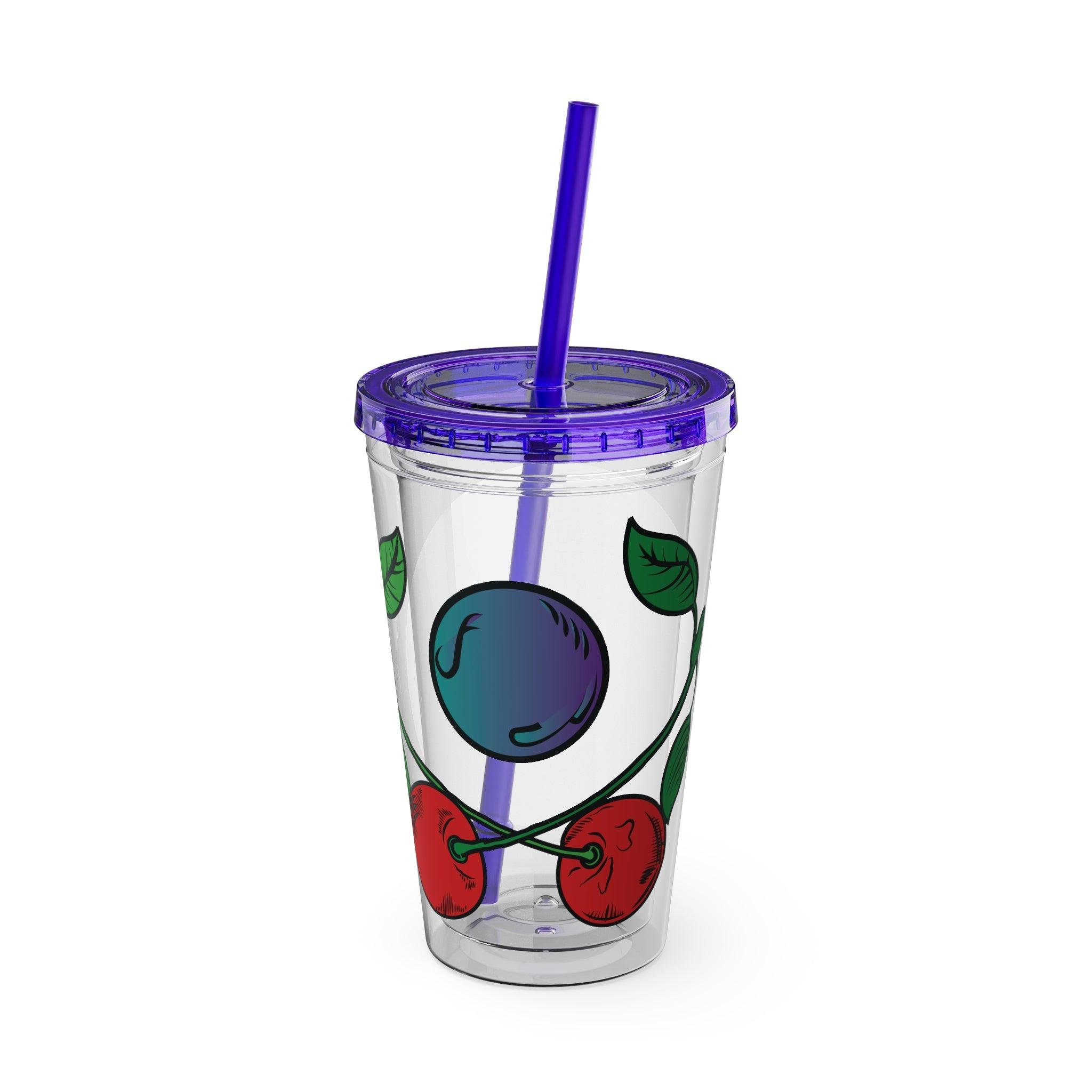 GradientXRaspberry - Sunsplash Tumbler with Straw, 16oz - mhlangathedude!