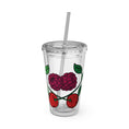 Load image into Gallery viewer, CherryXRaspberry - Sunsplash Tumbler with Straw, 16oz - mhlangathedude!
