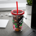 Load image into Gallery viewer, Pink Perennial - Sunsplash Tumbler with Straw, 16oz - mhlangathedude!
