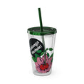 Load image into Gallery viewer, Pink Perennial - Sunsplash Tumbler with Straw, 16oz - mhlangathedude!
