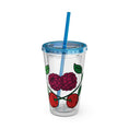 Load image into Gallery viewer, CherryXRaspberry - Sunsplash Tumbler with Straw, 16oz - mhlangathedude!
