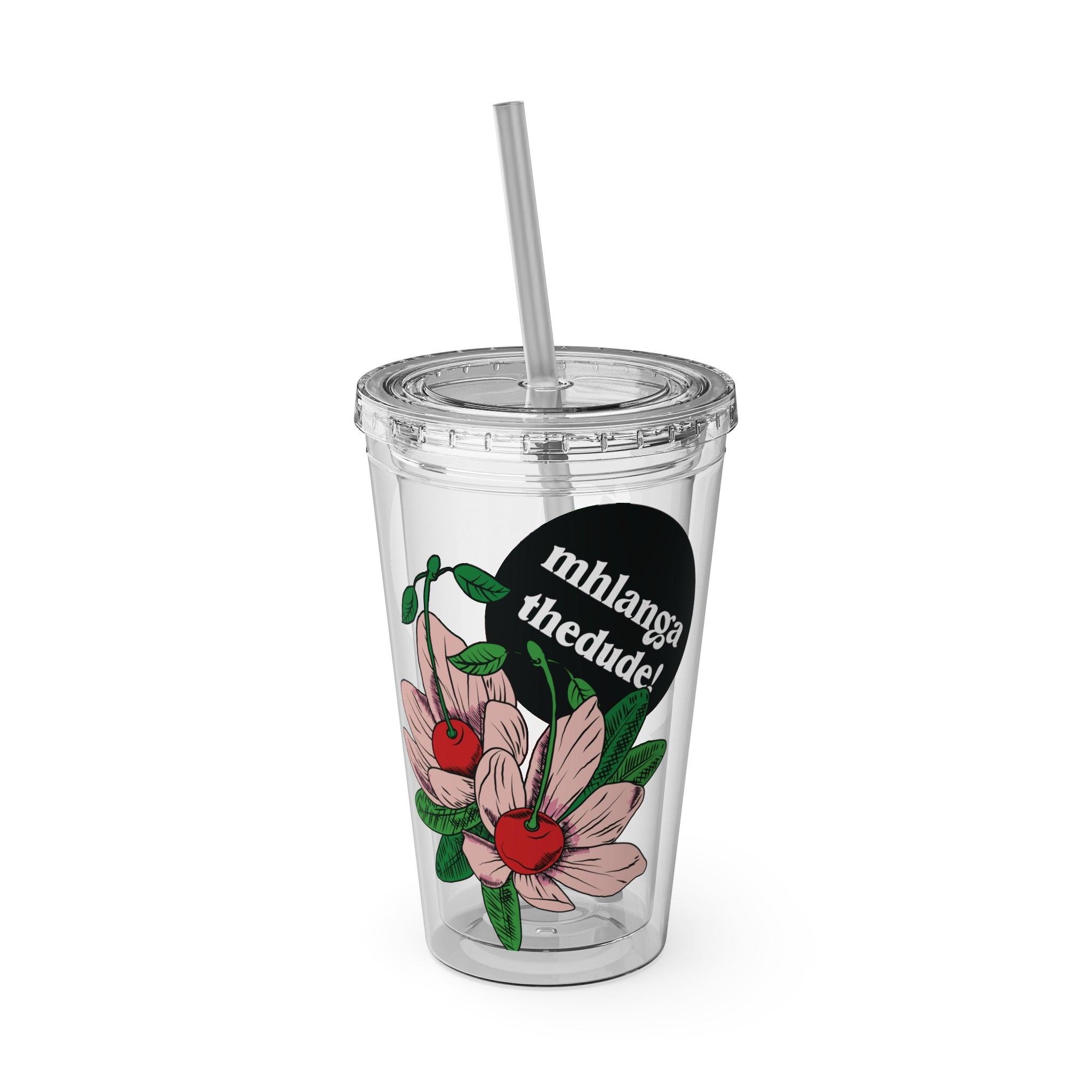 Floweret - Sunsplash Tumbler with Straw, 16oz - mhlangathedude!