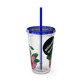 Load image into Gallery viewer, Pink Perennial - Sunsplash Tumbler with Straw, 16oz - mhlangathedude!
