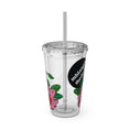 Load image into Gallery viewer, Pink Perennial - Sunsplash Tumbler with Straw, 16oz
